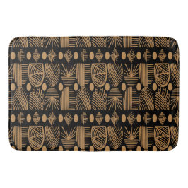 Caribisch Tribal Mudcloth: Zwart, Goud Badmat