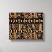 Caribisch Tribal Mudcloth: Zwart, Goud Canvas Afdruk (Voorkant)