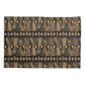 Caribisch Tribal Mudcloth: Zwart, Goud Kussensloop (Achterkant)