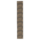 Caribisch Tribal Mudcloth: Zwart, Goud Lange Tafelloper (Voorkant)