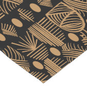 Caribisch Tribal Mudcloth: Zwart, Goud Lange Tafelloper (Hoek)