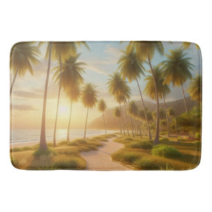 Caribisch/tropisch/Hawaïaans strand zonsondergang Badmat