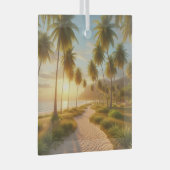 Caribisch/tropisch/Hawaïaans strand zonsondergang Glas Ornament (Voorkant Rechts)