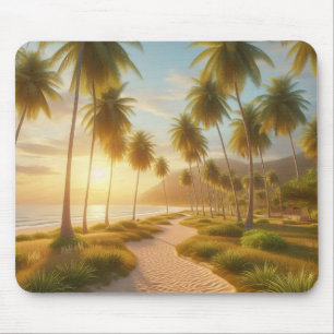 Caribisch/tropisch/Hawaïaans strand zonsondergang Muismat