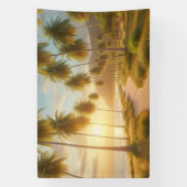 Caribisch/tropisch/Hawaïaans strand zonsondergang Spandoek (Verticaal)