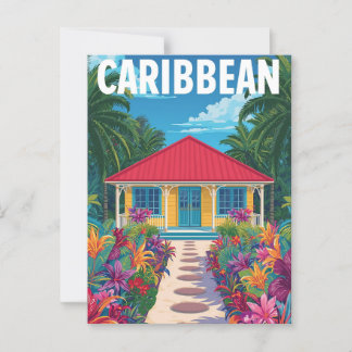  Caribisch Tropisch Huis Briefkaart