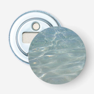 Caribisch Water Abstract Blauw Natuur Button Flesopener
