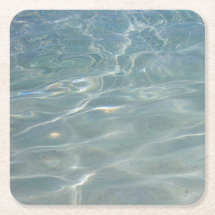 Caribisch Water Abstract Blauw Natuur Kartonnen Onderzetters