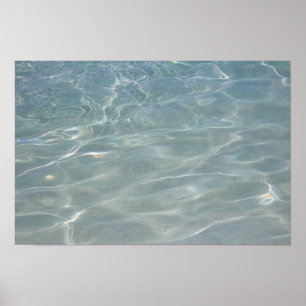 Caribisch Water Abstract Blauw Natuur Poster