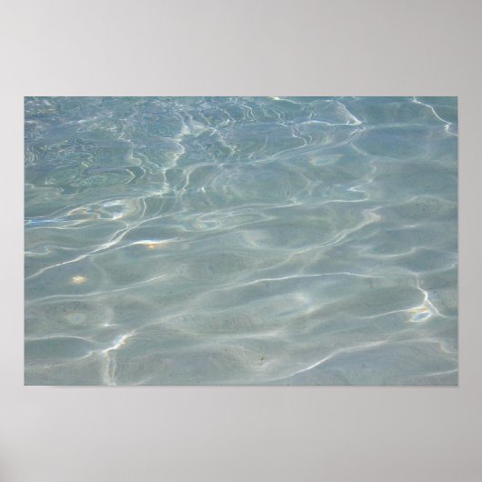 Caribisch Water Abstract Blauw Natuur Poster (Voorkant)