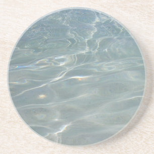 Caribisch Water Abstract Blauw Natuur Zandsteen Onderzetter