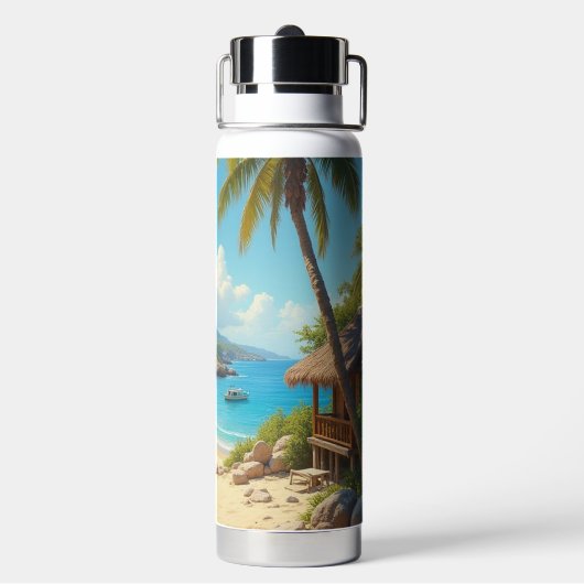 Caribisch weekend waterfles (Achterkant)