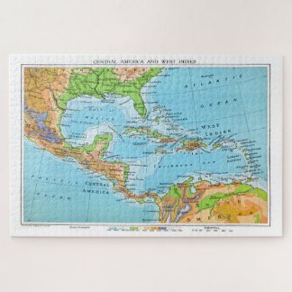 Caribisch / West-Indië, Oude gerestaureerde kaart. Legpuzzel