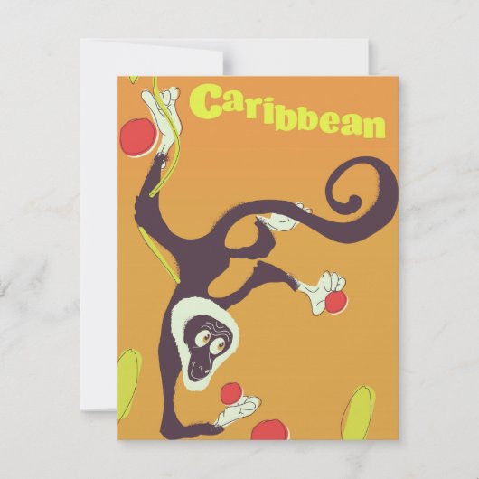 Caribische aap vintage stijl reisposter (Voorkant)