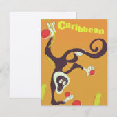 Caribische aap vintage stijl reisposter (Voorkant / Achterkant)