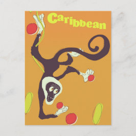 Caribische aap vintage stijl reisposter briefkaart
