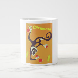 Caribische aap vintage stijl reisposter grote koffiekop