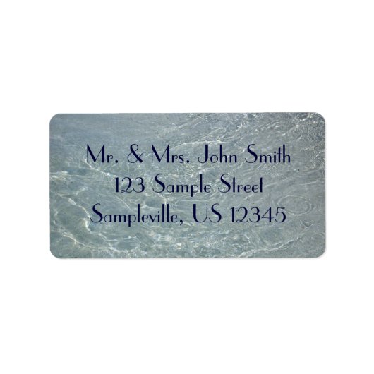 Caribische Abstracte waterblauwe Natuur Etiket (Voorkant)