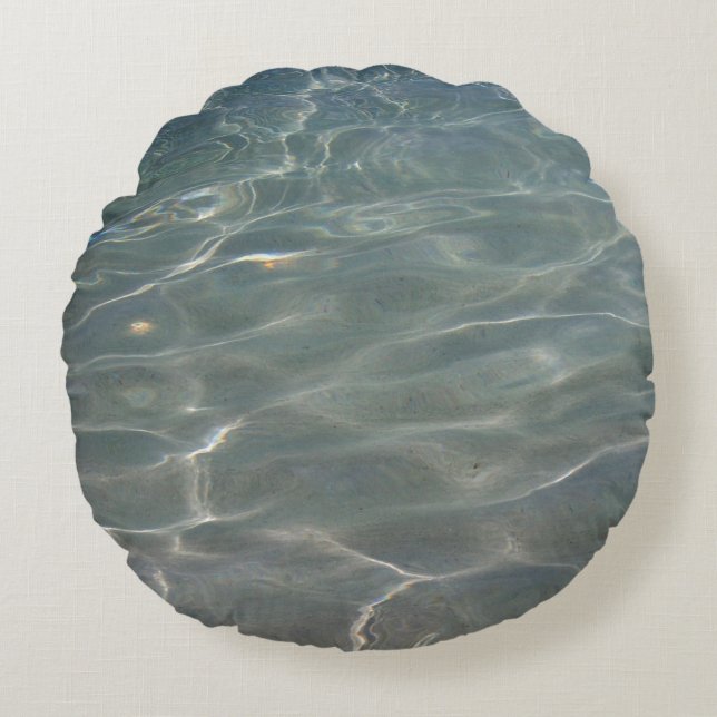 Caribische Abstracte waterblauwe Natuur Rond Kussen (Voorkant)