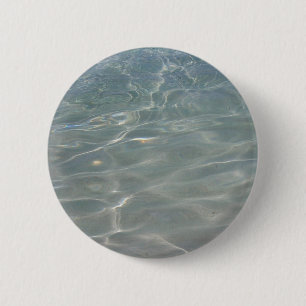 Caribische Abstracte waterblauwe Natuur Ronde Button 5,7 Cm
