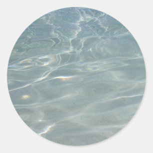 Caribische Abstracte waterblauwe Natuur Ronde Sticker