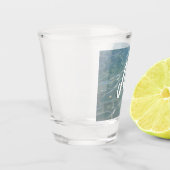 Caribische Abstracte waterblauwe Natuur Shot Glas (Links)