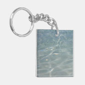 Caribische Abstracte waterblauwe Natuur Sleutelhanger (Voorkant Links)