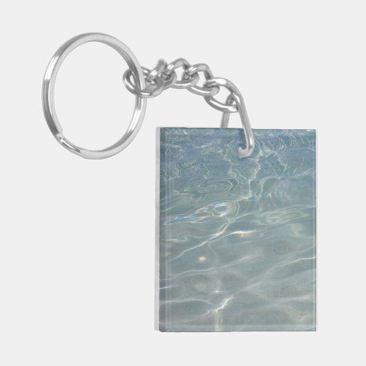 Caribische Abstracte waterblauwe Natuur Sleutelhanger (Voorkant Links)