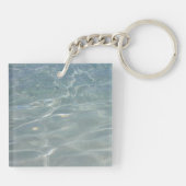 Caribische Abstracte waterblauwe Natuur Sleutelhanger (Achterkant)