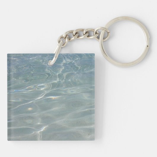 Caribische Abstracte waterblauwe Natuur Sleutelhanger (Achterkant)