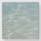 Caribische Abstracte waterblauwe Natuur Stenen Onderzetter (Voorkant)