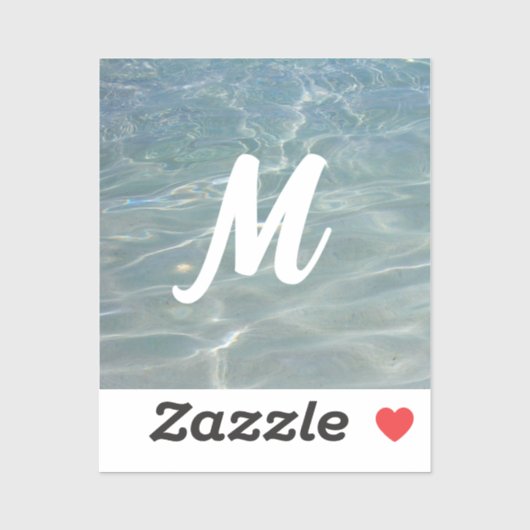 Caribische Abstracte waterblauwe Natuur Sticker (Vel)