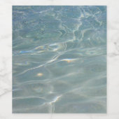 Caribische Abstracte waterblauwe Natuur Wijn Etiket (Enkel label)