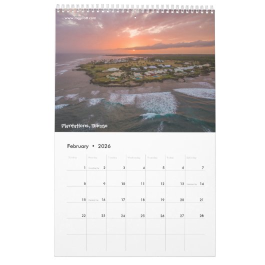 Caribische agenda kalender (Feb 2026)