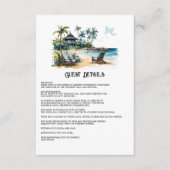 Caribische bestemming bruiloft gastgegevens informatiekaartje (Voorkant)