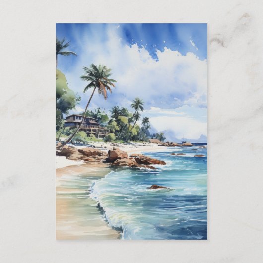 Caribische bestemming bruiloft gastgegevens informatiekaartje (Achterkant)