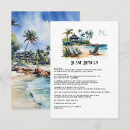 Caribische Bestemming Trouwgast Details Informatiekaartje