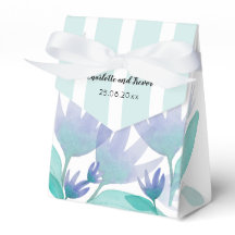 Caribische Blauwe Groene Aquarel Bloemen Oceaan