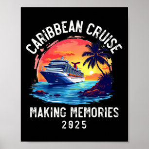 Caribische cruise 2025 souvenir bijpassende famili poster