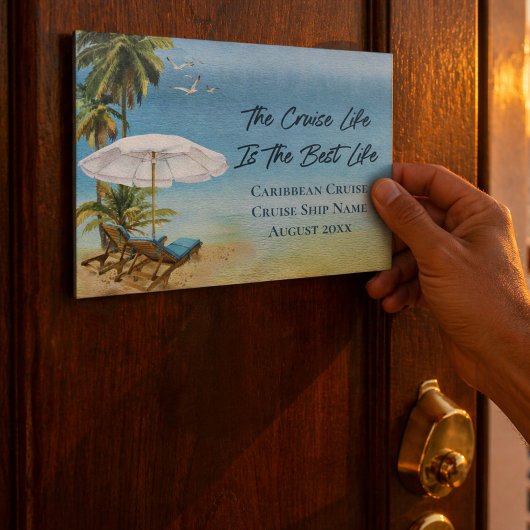Caribische cruise cabin decor deur marker