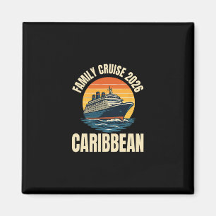 Caribische Cruise Gezinsvakantie Trip 2026 Retro G Magneet