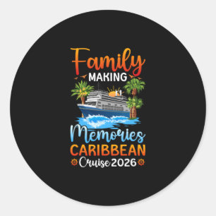 Caribische cruise om herinneringen te maken 2026 G Ronde Sticker