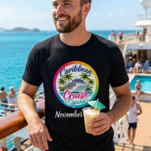 Caribische Cruise Squad Schip Incheck Groep T-shirt