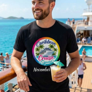 Caribische Cruise Squad Schip Incheck Groep T-shirt