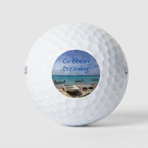 Caribische Droom Bonaire Vissersboten Oceaan Golfballen