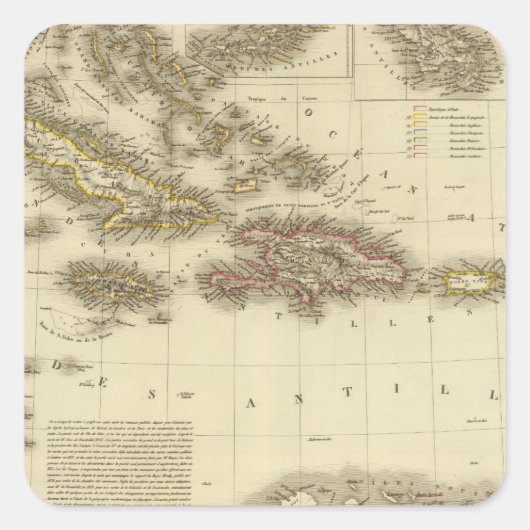 Caribische eilanden en West-Indië Vierkante Sticker (Voorkant)