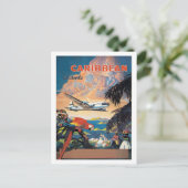 Caribische eilanden per vliegtuig,  luchtvaartmaat briefkaart (Staand voorkant)