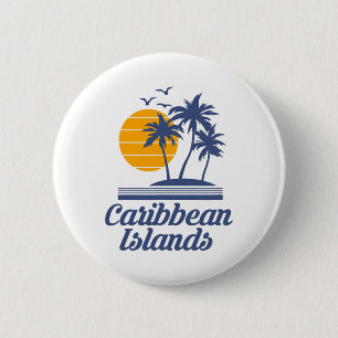 Caribische Eilanden Strand Land Toeristen Souvenir Ronde Button 5,7 Cm