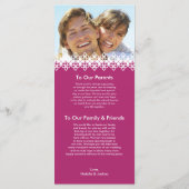 Caribische Eilanden Trouwprogramma Foto Keepsake Programmakaart (Achterkant)