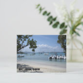 Caribische eilandhaven met strand briefkaart (Staand voorkant)